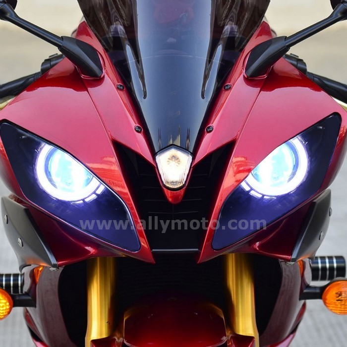 028 Headlight Yamaha Yzf R6 2006 2007 Hid Custom Frontlight Dual Led Angel Halo Eye Red Light-3